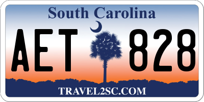 SC license plate AET828