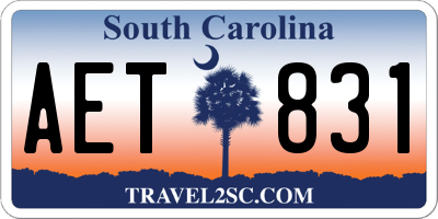 SC license plate AET831