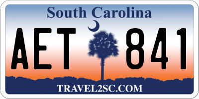 SC license plate AET841