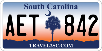 SC license plate AET842