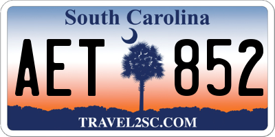 SC license plate AET852
