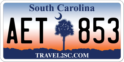 SC license plate AET853