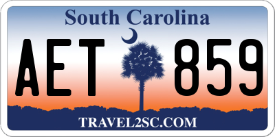 SC license plate AET859