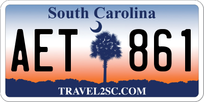 SC license plate AET861