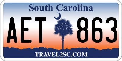 SC license plate AET863