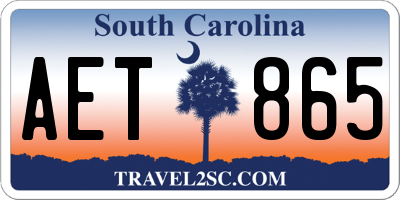 SC license plate AET865