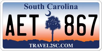 SC license plate AET867