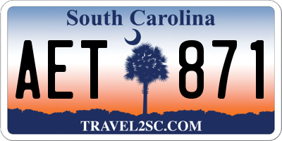 SC license plate AET871