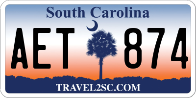 SC license plate AET874