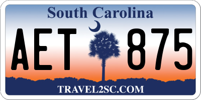 SC license plate AET875