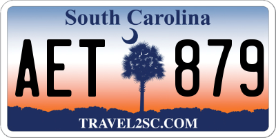 SC license plate AET879