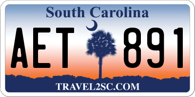 SC license plate AET891