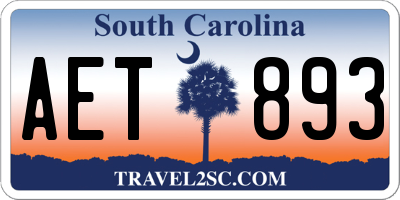 SC license plate AET893