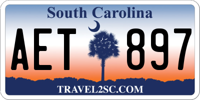 SC license plate AET897