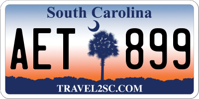 SC license plate AET899