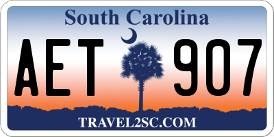 SC license plate AET907