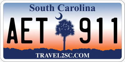 SC license plate AET911
