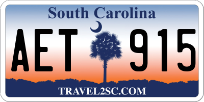 SC license plate AET915