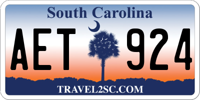 SC license plate AET924