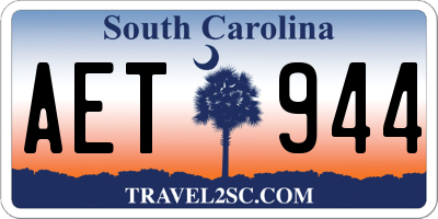 SC license plate AET944