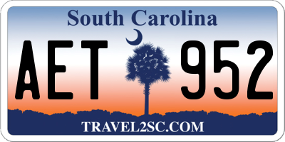 SC license plate AET952