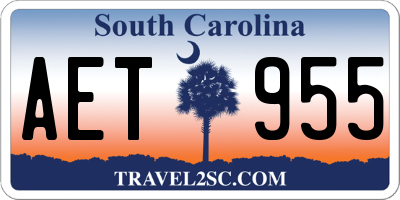 SC license plate AET955