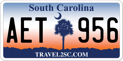 SC license plate AET956