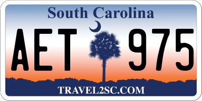 SC license plate AET975