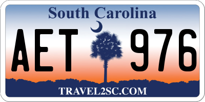 SC license plate AET976