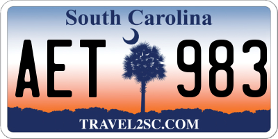 SC license plate AET983