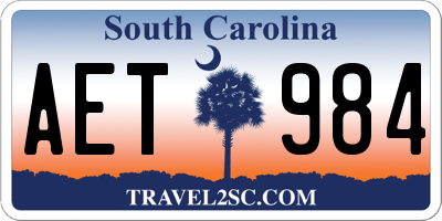 SC license plate AET984