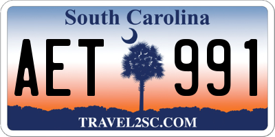 SC license plate AET991