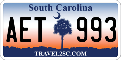 SC license plate AET993