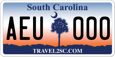 SC license plate AEU000