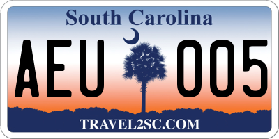 SC license plate AEU005