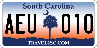 SC license plate AEU010