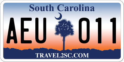 SC license plate AEU011