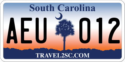 SC license plate AEU012
