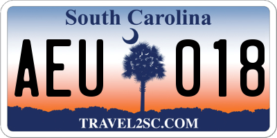 SC license plate AEU018