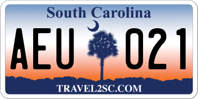SC license plate AEU021