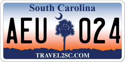 SC license plate AEU024