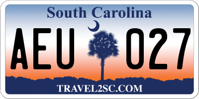 SC license plate AEU027