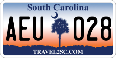 SC license plate AEU028