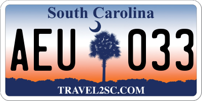 SC license plate AEU033