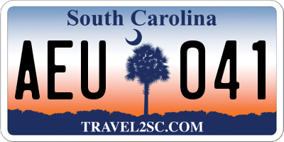 SC license plate AEU041
