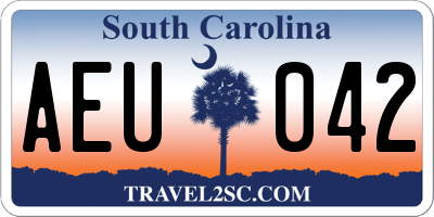 SC license plate AEU042