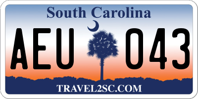 SC license plate AEU043