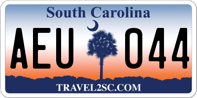 SC license plate AEU044