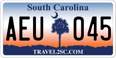 SC license plate AEU045
