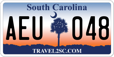 SC license plate AEU048